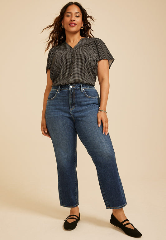 Plus Size Silver Jeans Co.® Avery Curvy High Rise Side Seam Ankle Straight Jean