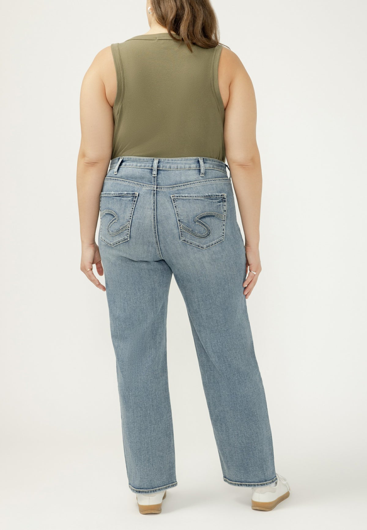 Plus Size Silver Jeans Co.® Avery Curvy High Rise Luxe Stretch Relaxed Straight Jean