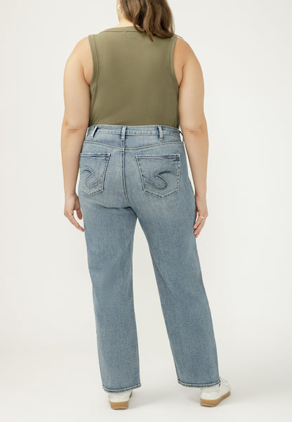 Plus Size Silver Jeans Co.® Avery Curvy High Rise Luxe Stretch Relaxed Straight Jean