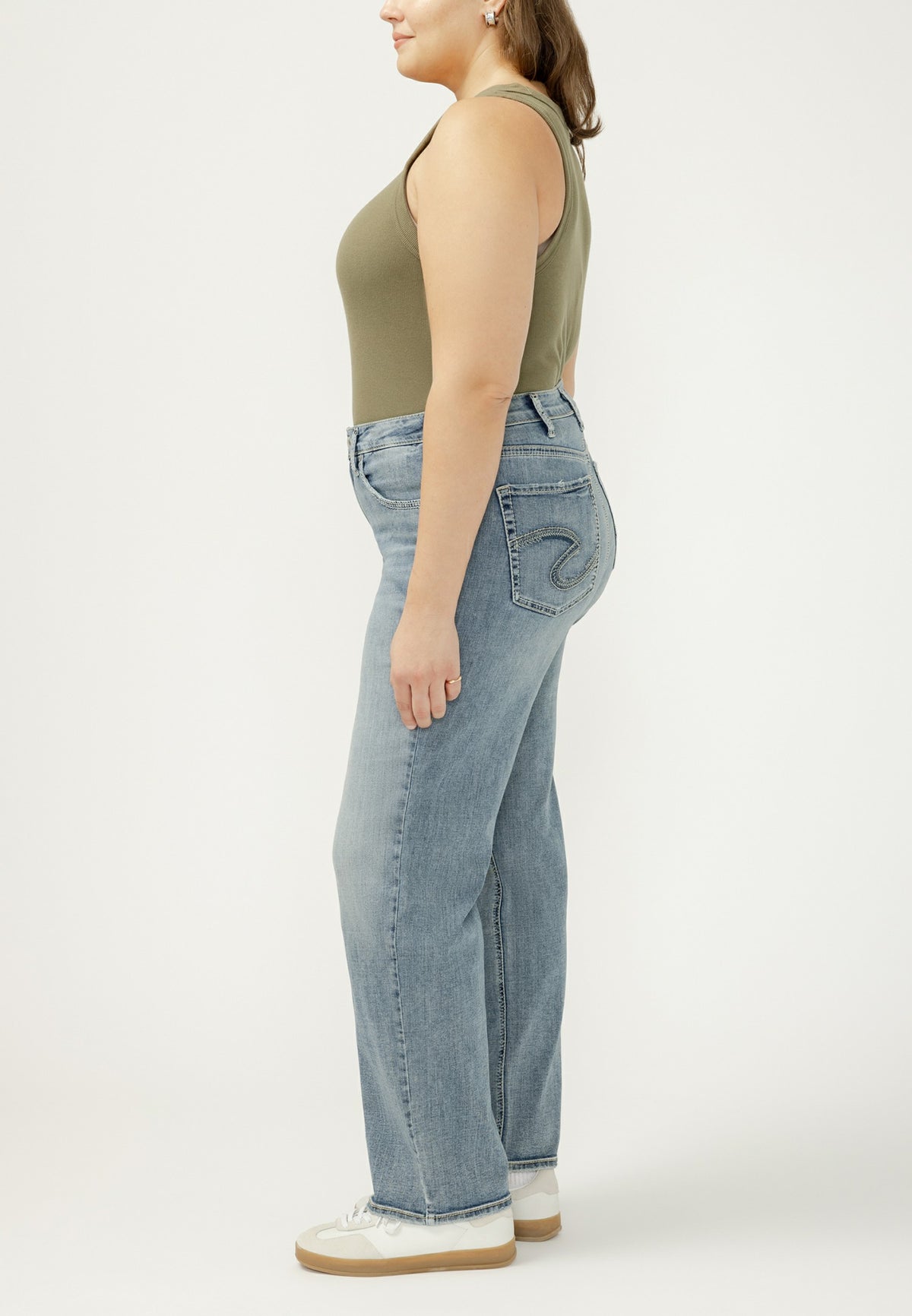 Plus Size Silver Jeans Co.® Avery Curvy High Rise Luxe Stretch Relaxed Straight Jean