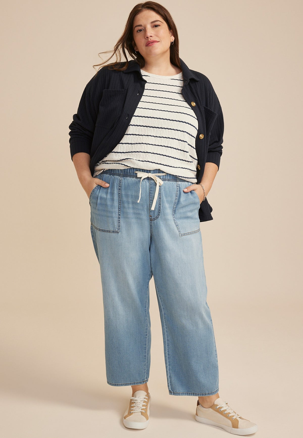 Plus Size m jeans by maurices™ Soft High Rise Straight Cropped Jean
