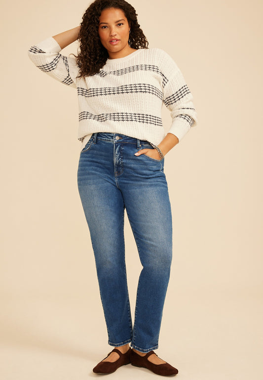 Plus Size Risen Jeans® High Rise Tummy Control Panel Ankle Skinny Jean