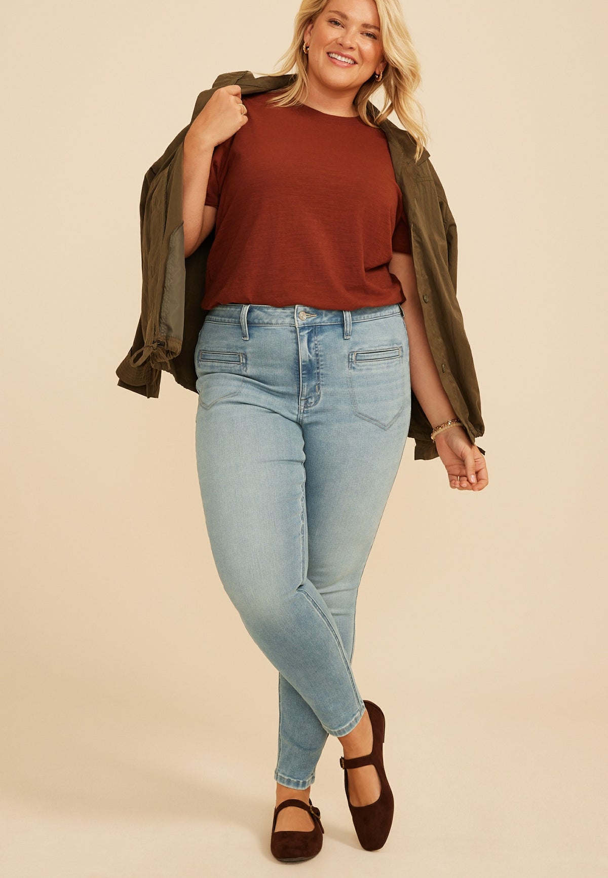 Plus Size m jeans by maurices™ Cool Comfort Spaded Welt Pocket Jegging