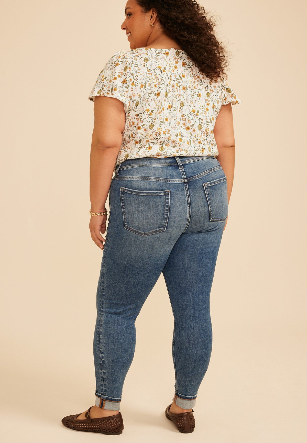Plus Size m jeans by maurices™ Cool Comfort Mid Rise Double Button Cuff Hem Jegging