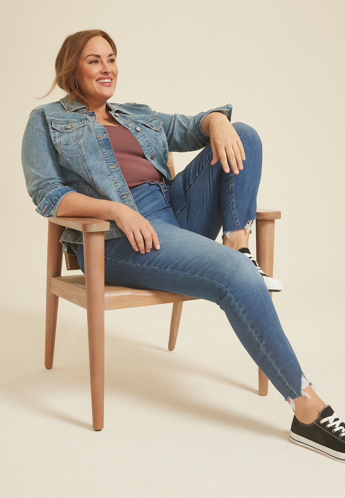 Plus Size m jeans by maurices™ High Rise Button Fly Ankle Jegging
