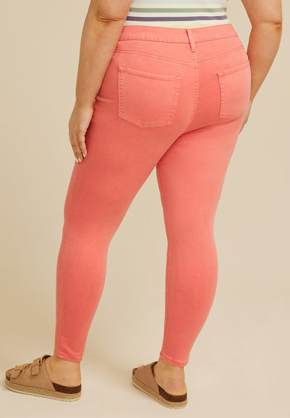 Plus Size m jeans by maurices™ High Rise Rose of Sharon Color Jegging