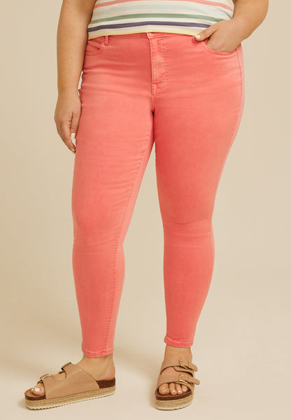 Plus Size m jeans by maurices™ High Rise Rose of Sharon Color Jegging
