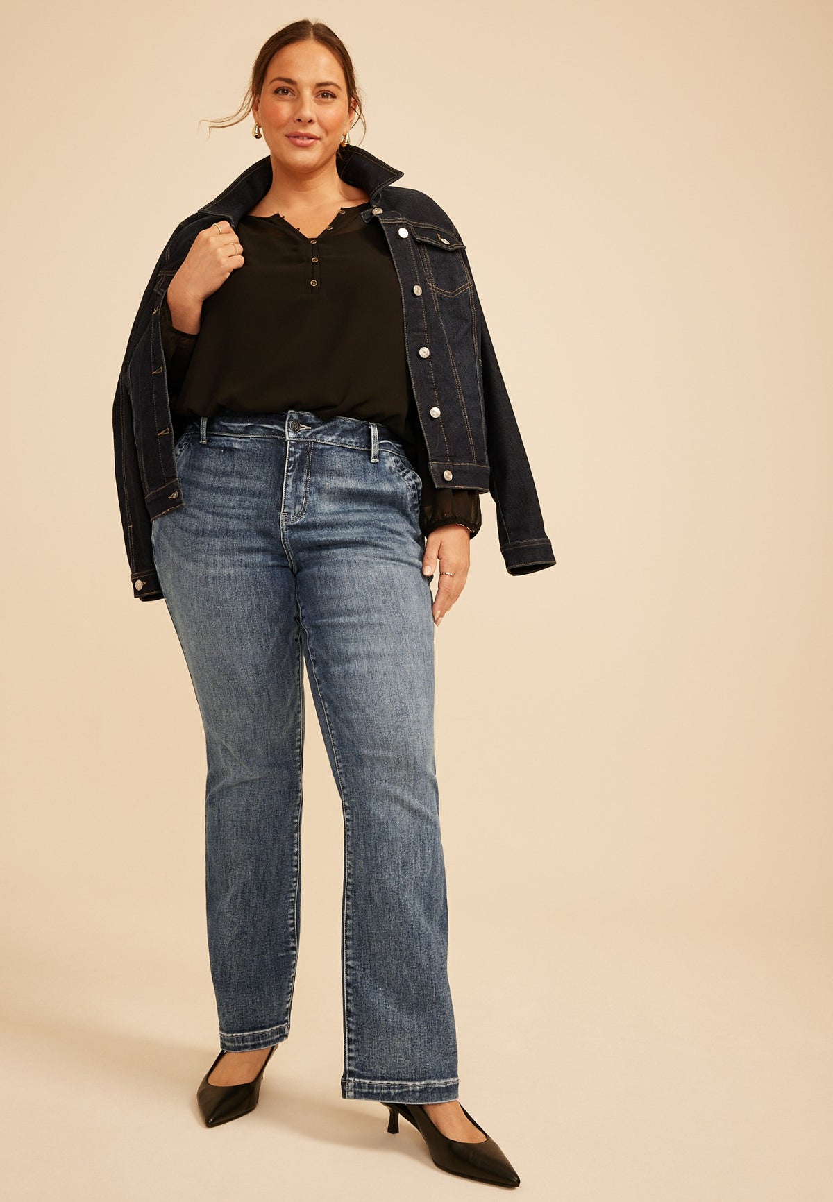 Plus Size KanCan™ Mid Rise Trouser Pocket Bootcut Jean