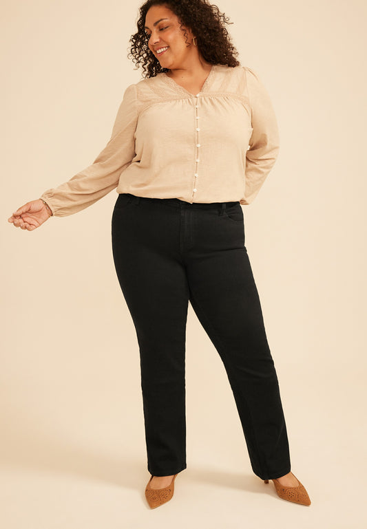 Plus Size m jeans by maurices™ Classic Mid Rise Black Slim Boot Jean