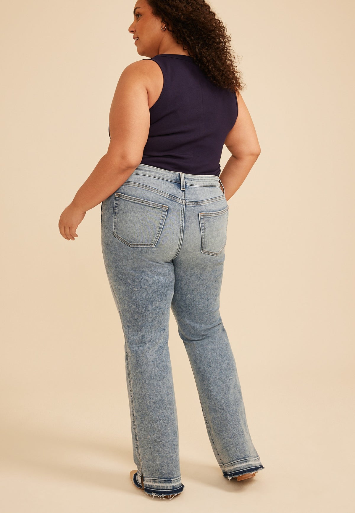 Plus Size edgely™ High Rise Released Hem Bootcut Jean