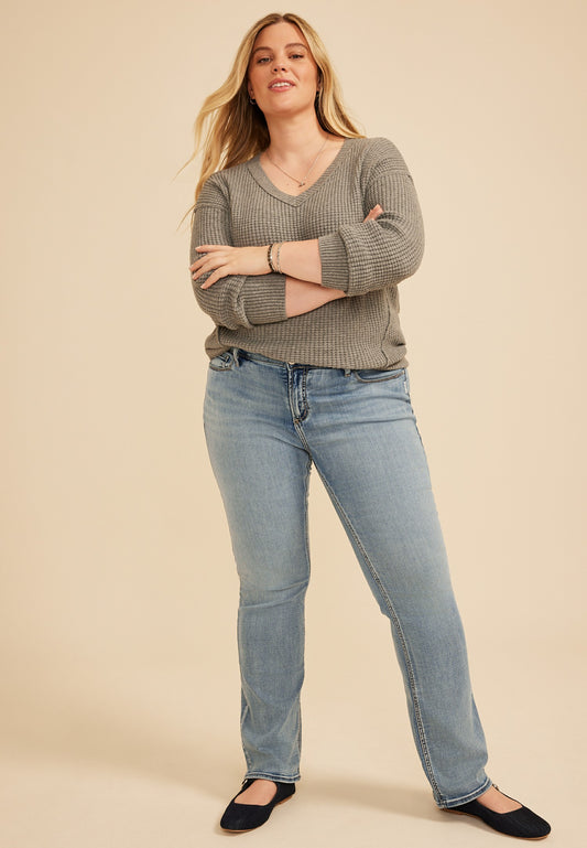 Plus Size Silver Jeans Co.® Elyse Comfort Mid Rise Slim Boot Jean