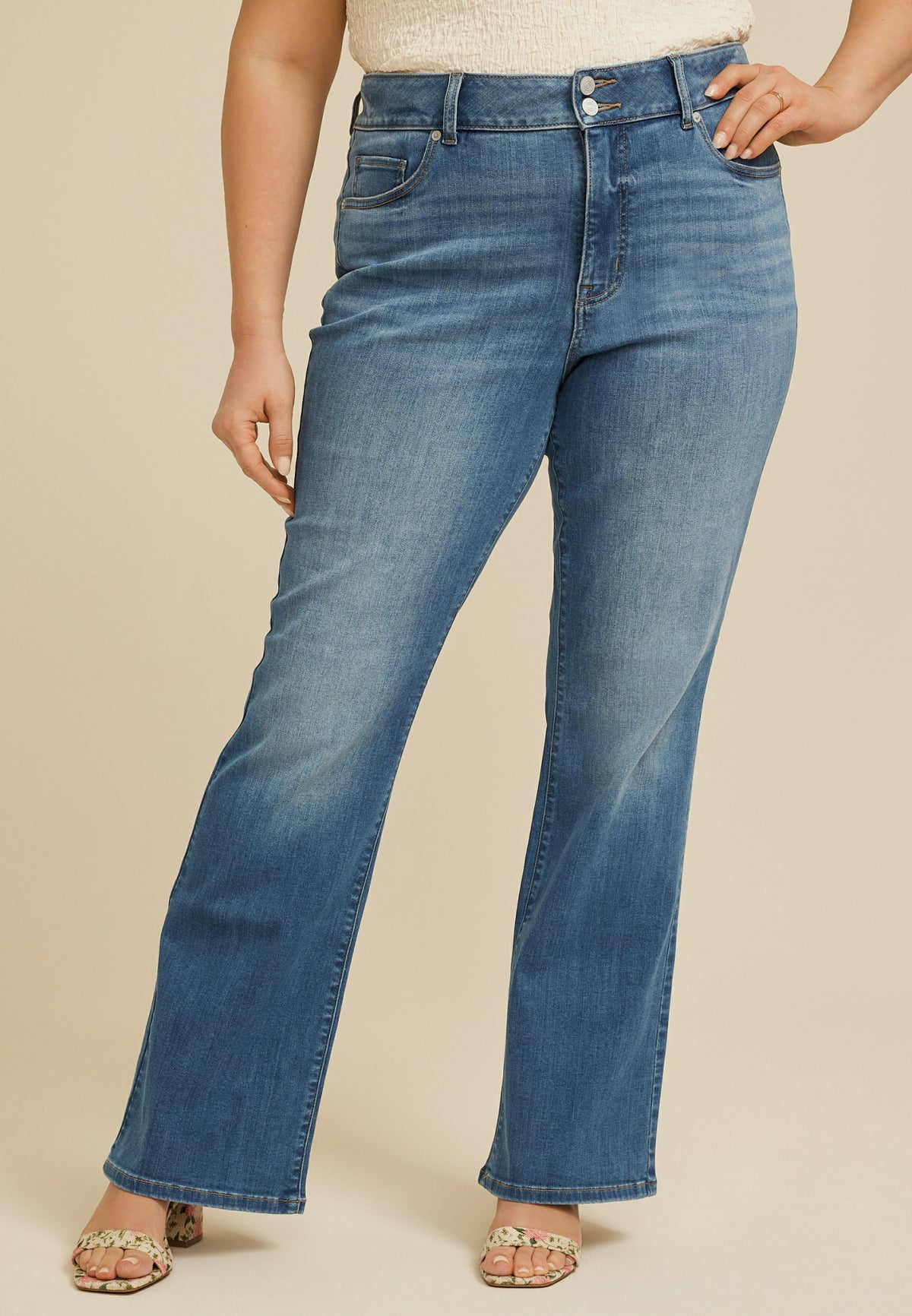 Plus Size m jeans by maurices™ Ultra High Rise Double Button Bootcut
