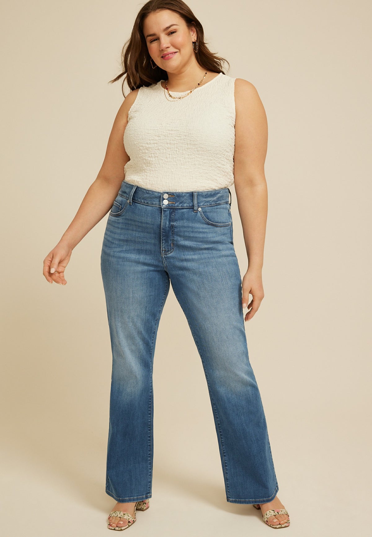 Plus Size m jeans by maurices™ Ultra High Rise Double Button Bootcut