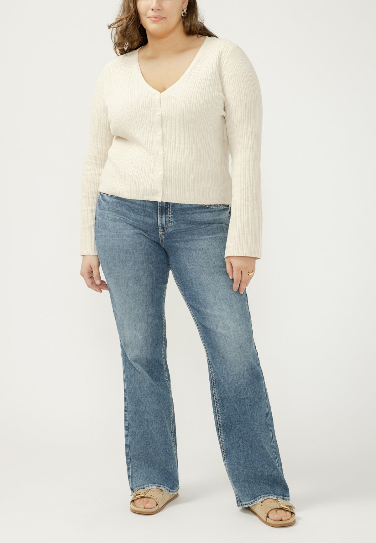 Plus Size Silver Jeans Co.® Suki Curvy Mid Rise Thick Stitch Bootcut Jean