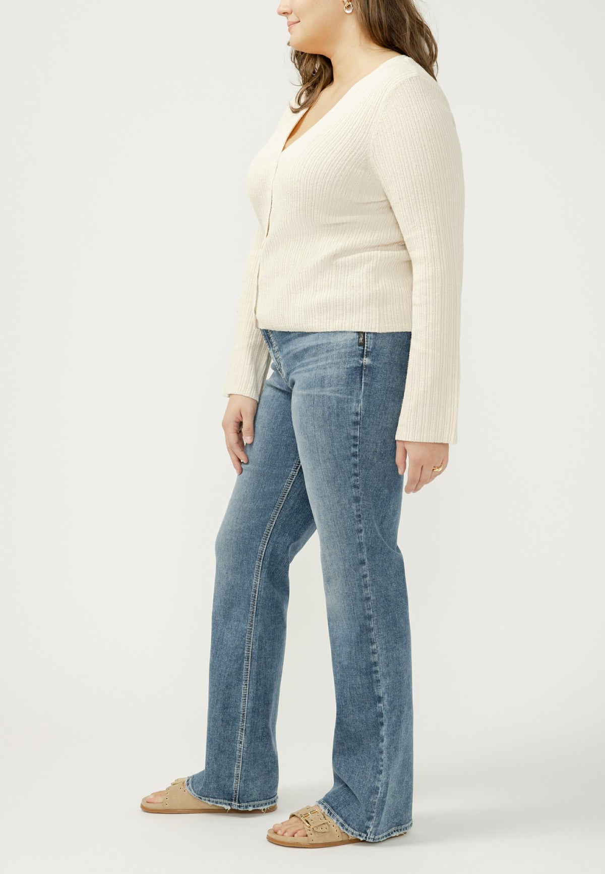 Plus Size Silver Jeans Co.® Suki Curvy Mid Rise Thick Stitch Bootcut Jean