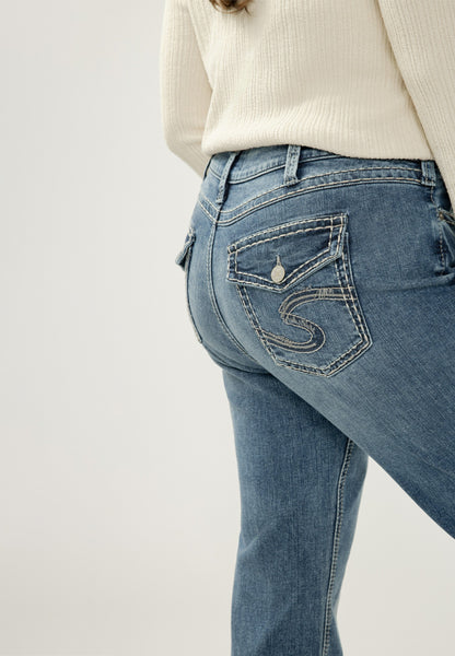 Plus Size Silver Jeans Co.® Suki Curvy Mid Rise Thick Stitch Bootcut Jean