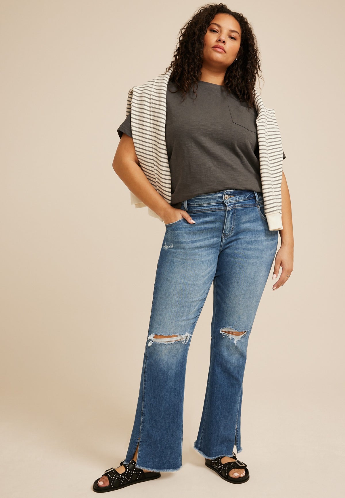 Plus Size KanCan™ Mid Rise Twisted Seam Bootcut Jean