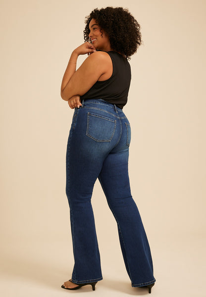 Plus Size Everflex™ Dark High Rise Flare Jean