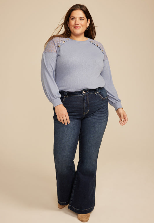 Plus Size KanCan™ High Rise Pocket Flap Trouser Flare