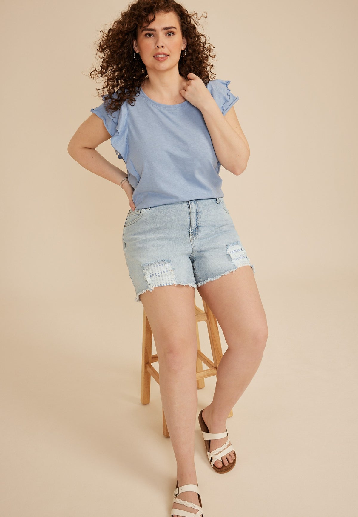 Plus Size m jeans by maurices™ Mid Rise Printed Pocket 5in Shorts