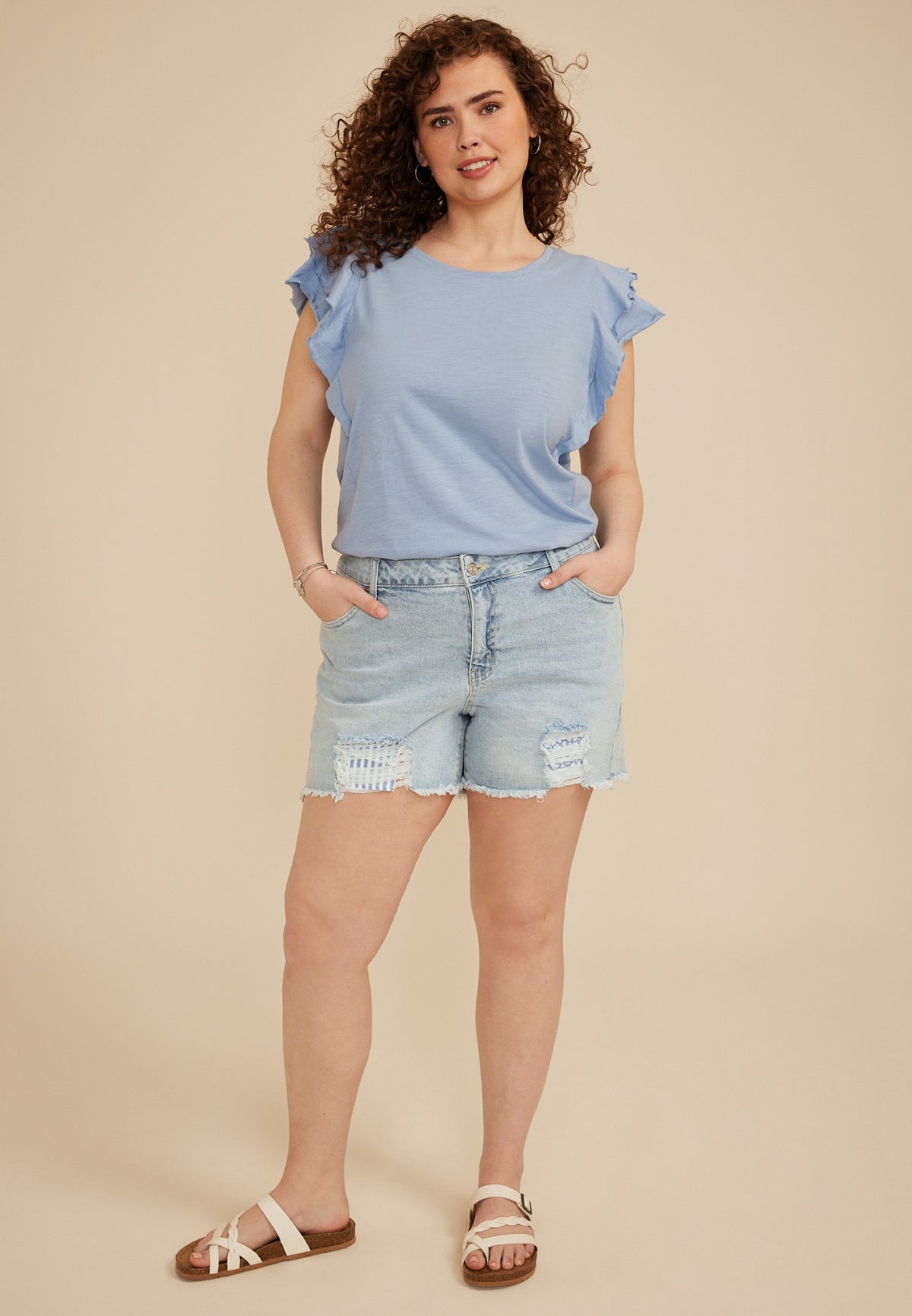 Plus Size m jeans by maurices™ Mid Rise Printed Pocket 5in Shorts