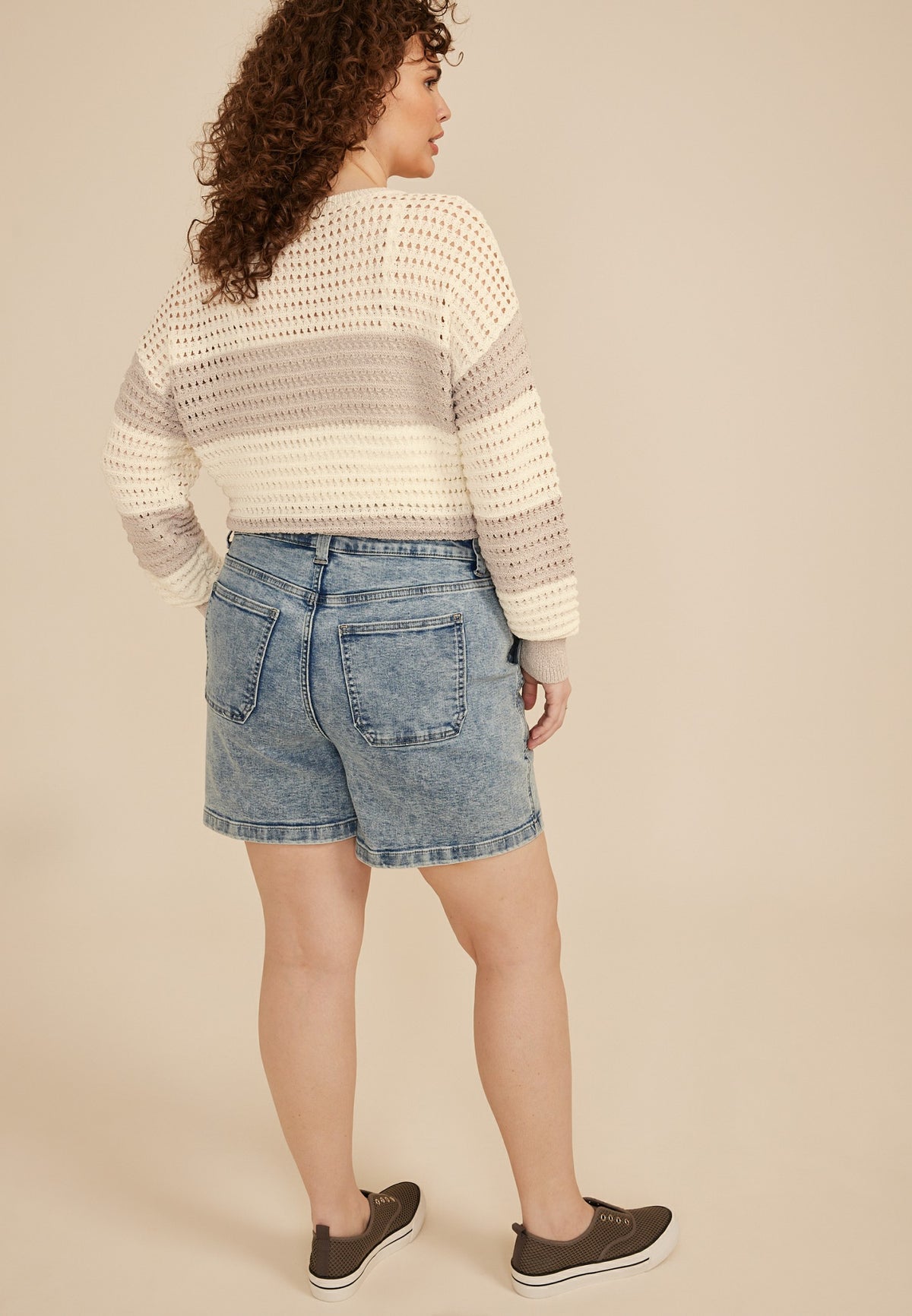 Plus Size m jeans by maurices™ High Rise Seam Front Wide 6in Shorts