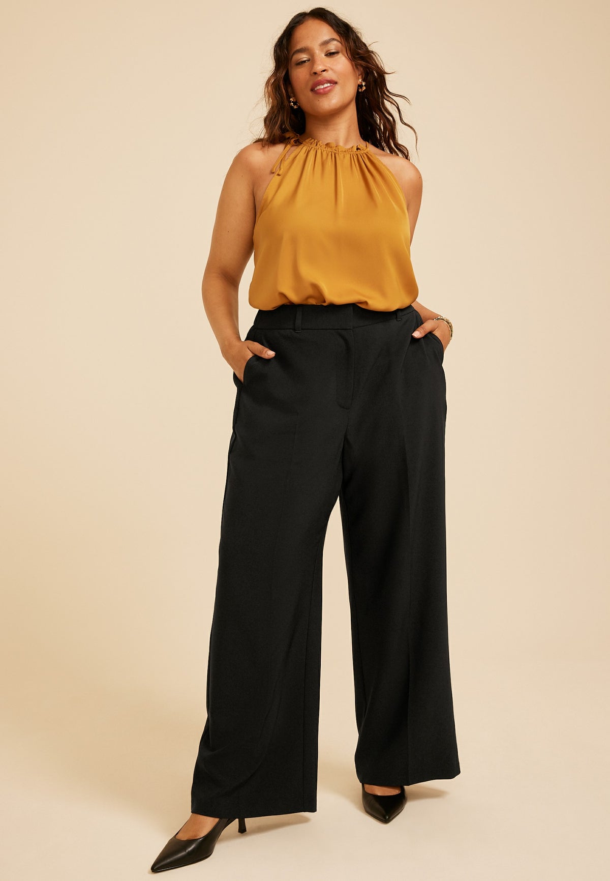 Plus Size Idealist High Rise Wide Leg Dress Pant