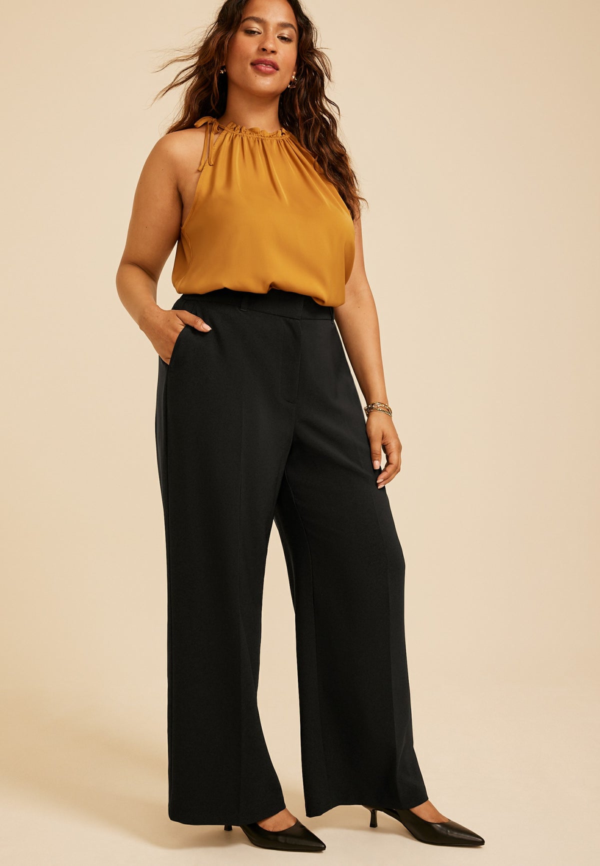 Plus Size Idealist High Rise Wide Leg Dress Pant