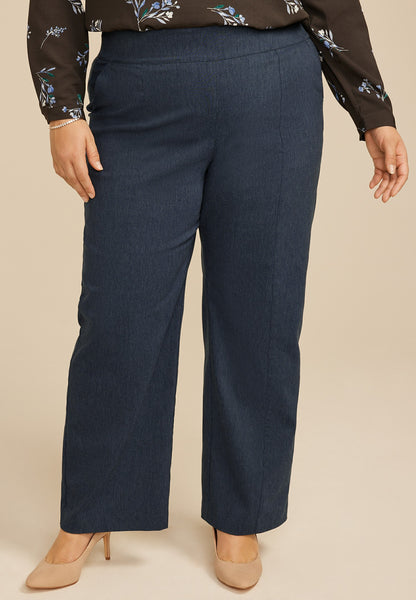 Plus Size Denim Bengaline Wide Leg Pant