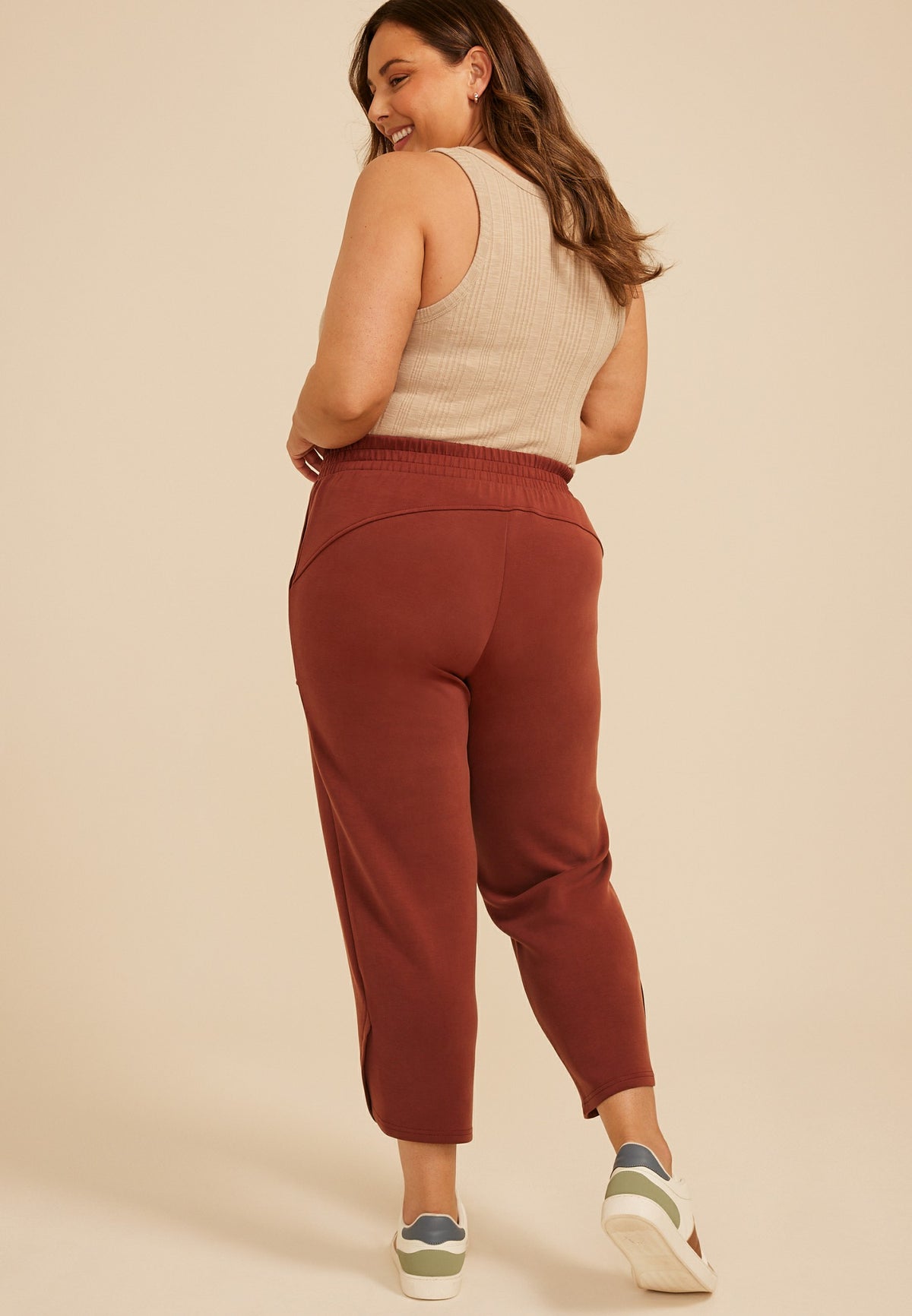 Plus Size Cloud Scuba Knit High Rise Tulip Hem Pant