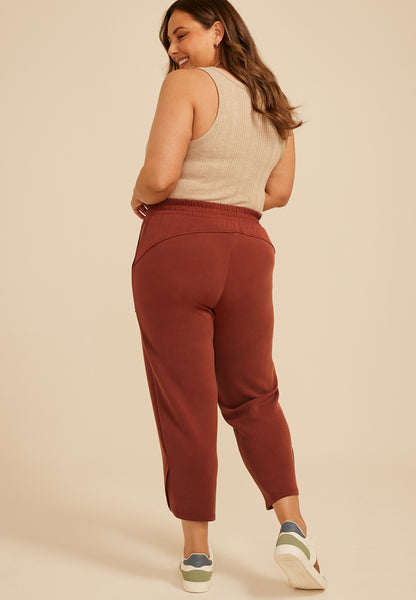 Plus Size Cloud Scuba Knit High Rise Tulip Hem Pant