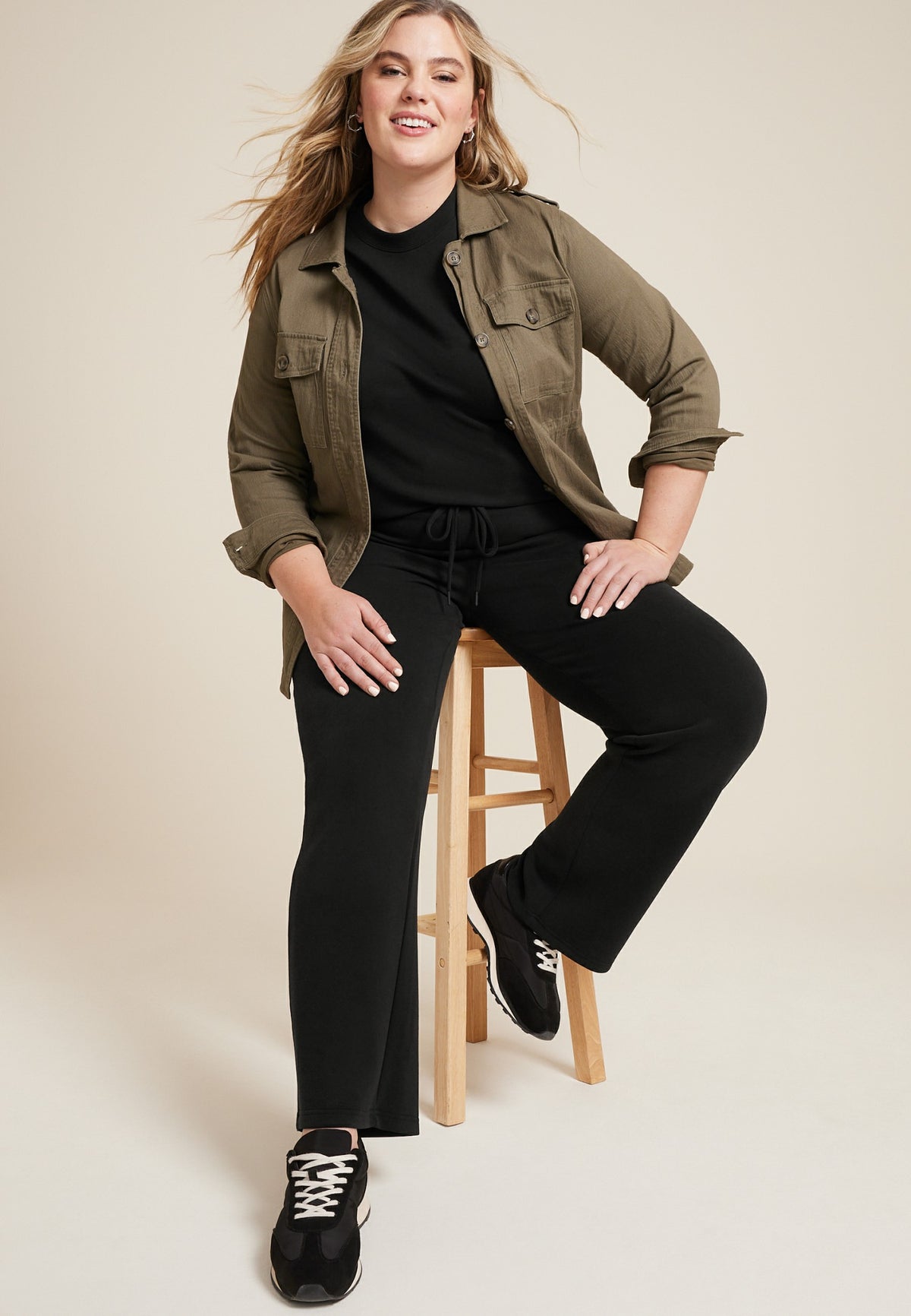 Plus Size Cloud Scuba Knit Wide Leg Sweatpant