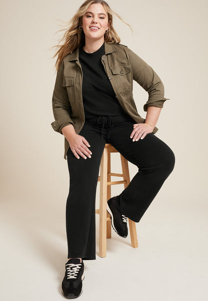 Plus Size Cloud Scuba Knit Wide Leg Sweatpant