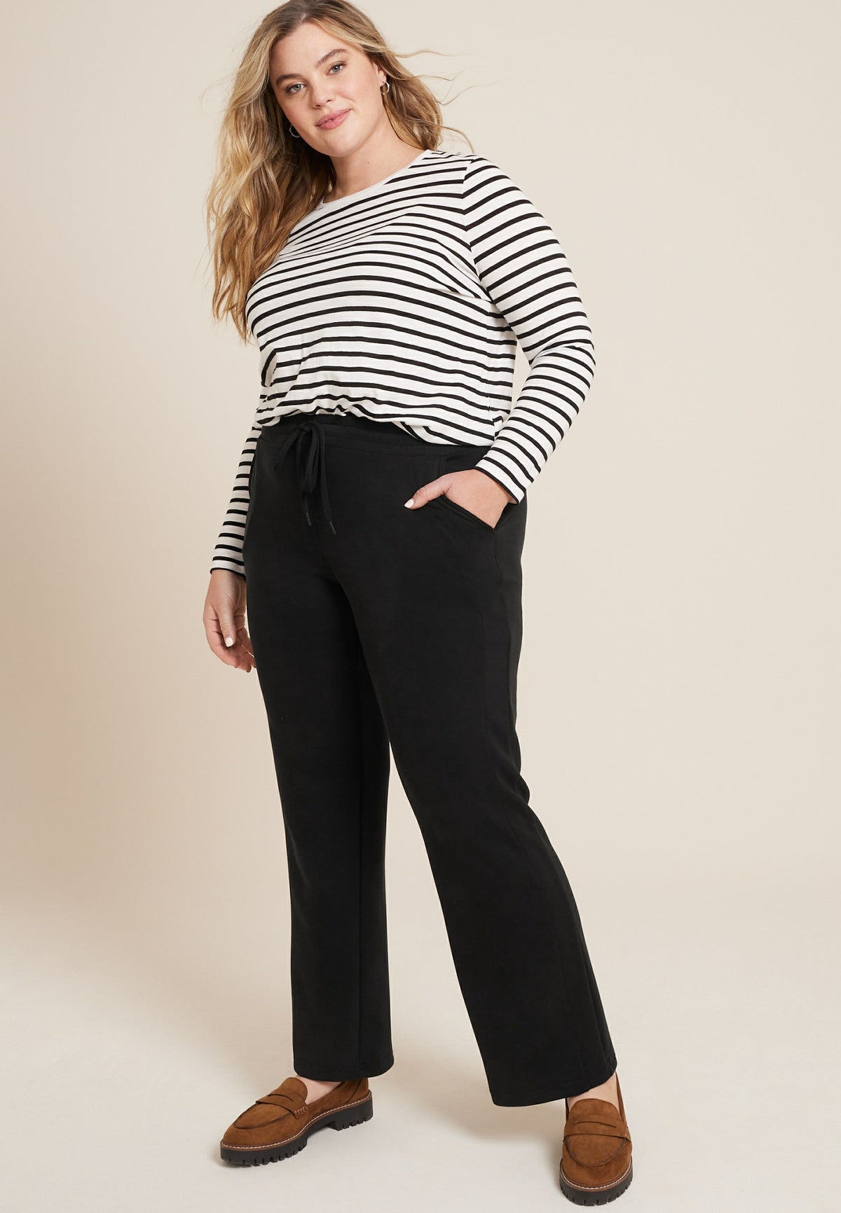 Plus Size Cloud Scuba Knit Wide Leg Sweatpant