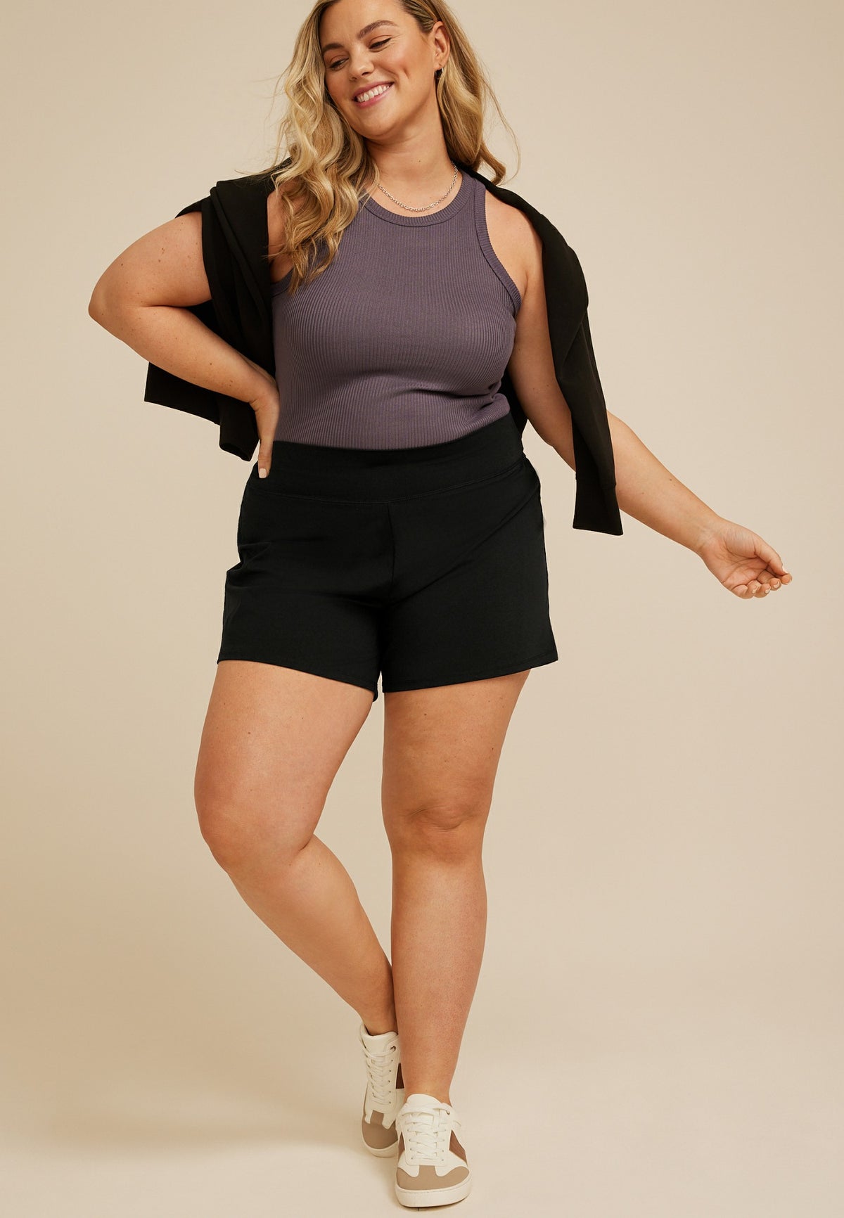 Plus Size Flat Waist 6in Active Short