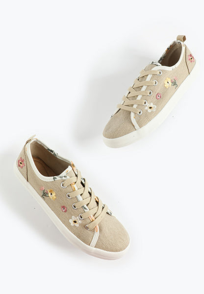 SuperCush Floral Embroidered Lace Up Sneaker