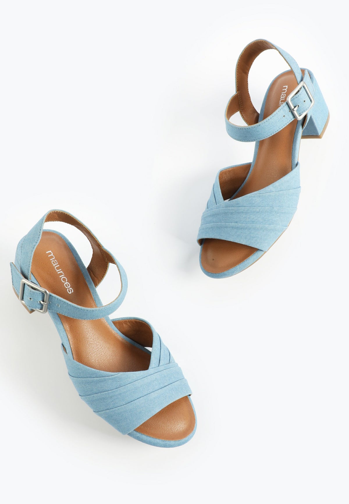SuperCush Denim Twisted Block Heel