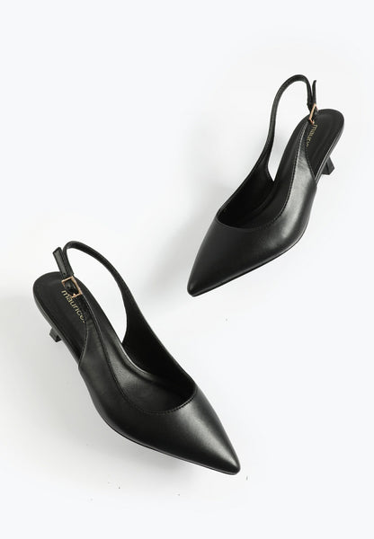 Supercush Faux Leather Slingback Kitten Heel