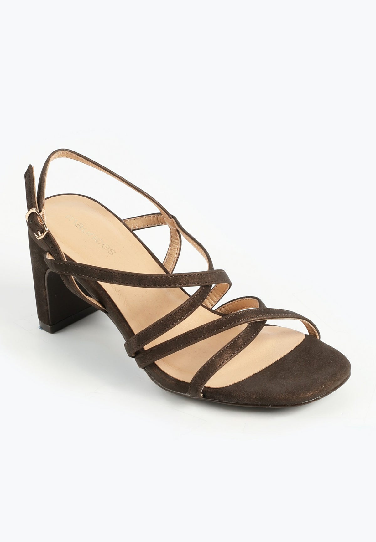 SuperCush Brown Crisscross Strappy Heel
