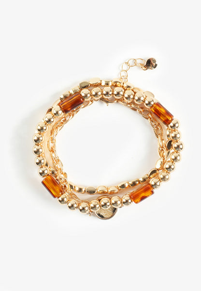 Gold And Tortoise Bracelet Set