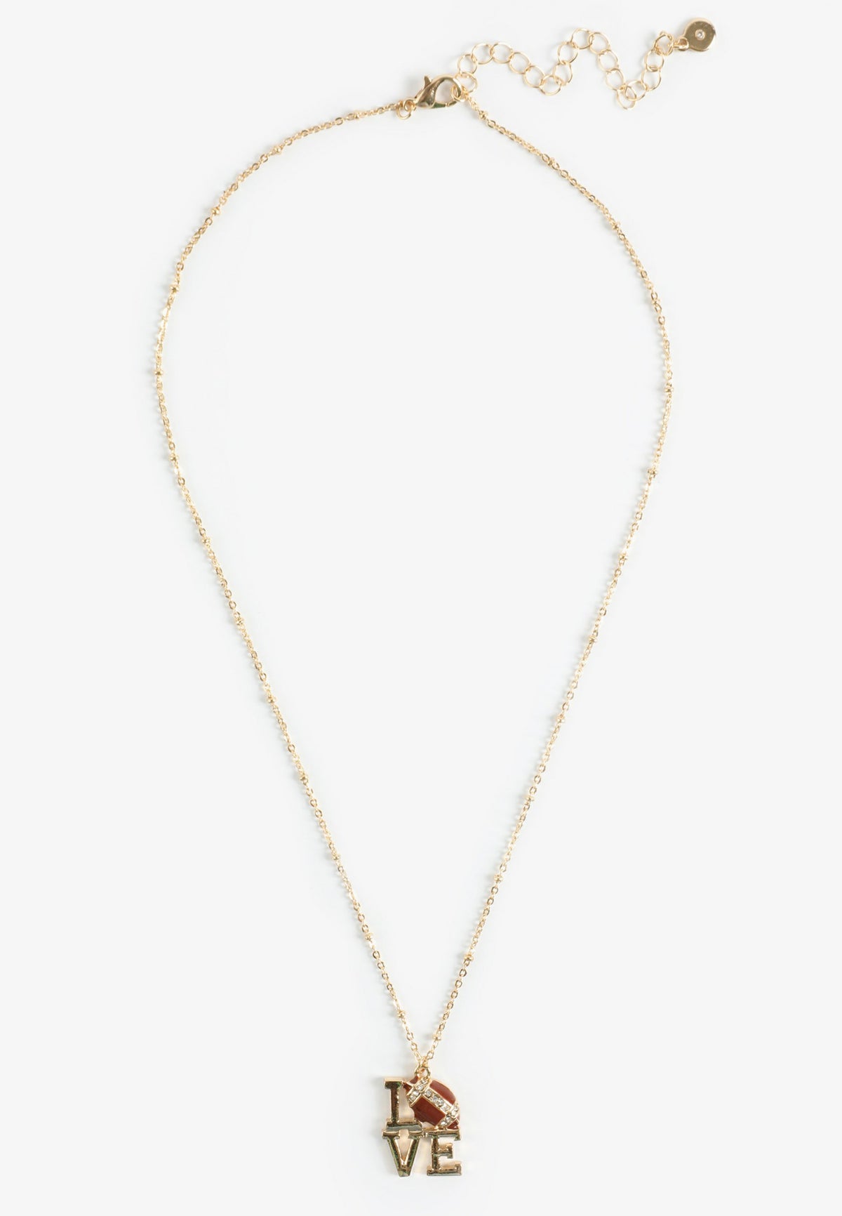 Game Day Football Love Pendant Necklace