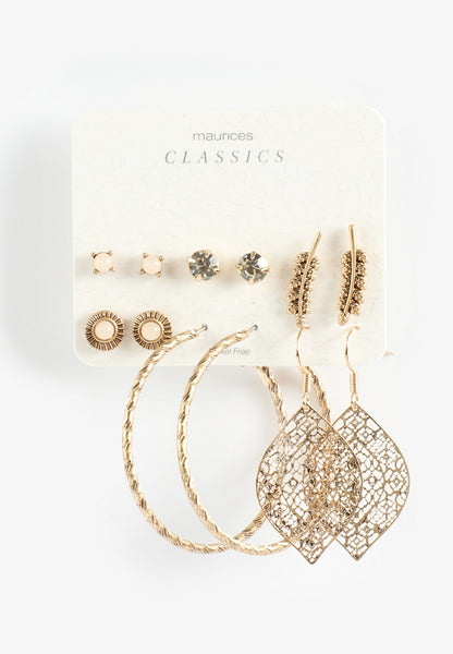 Gold Mixed Earring Set