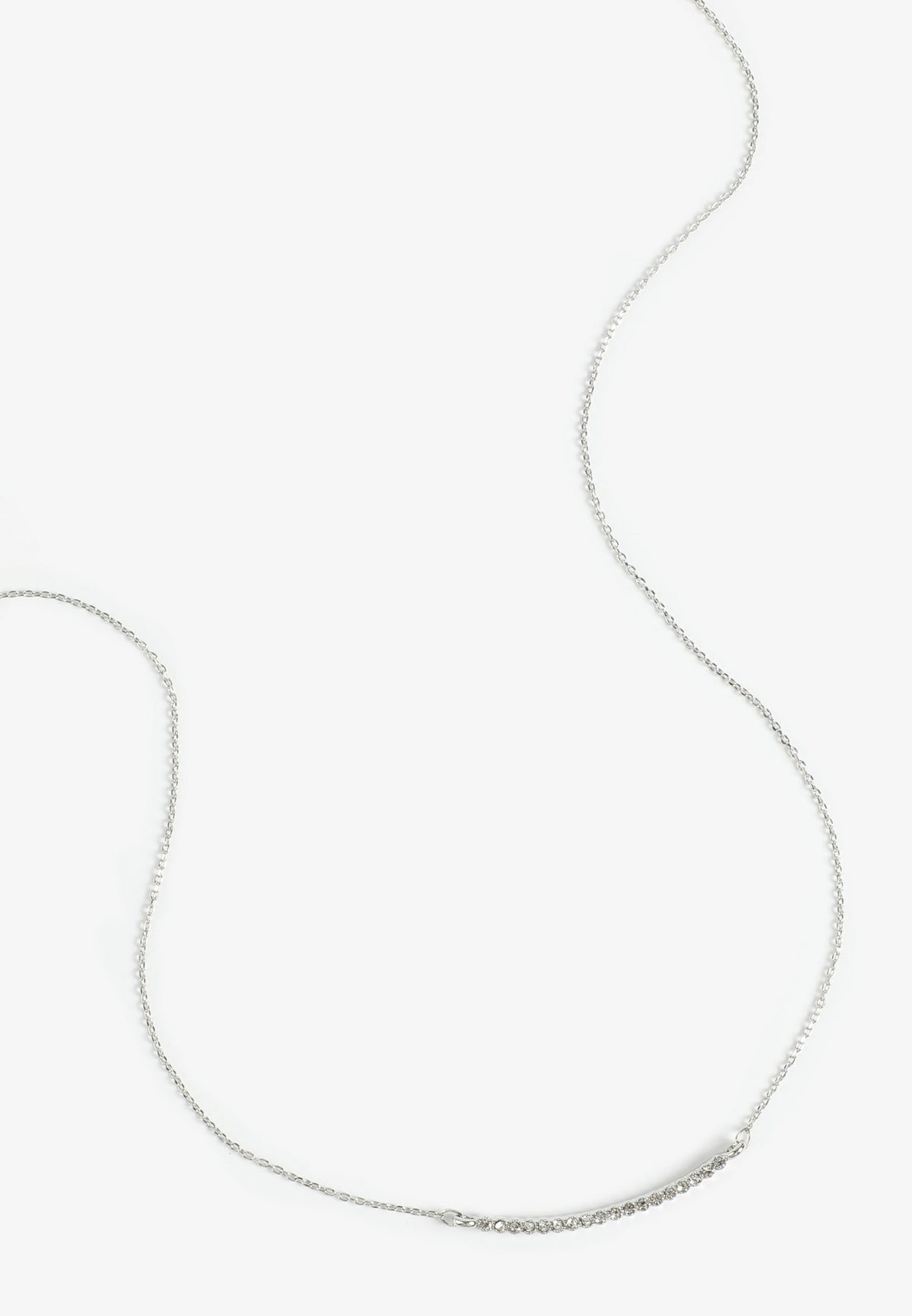Everyday Layers Silver Rhinestone Bar Necklace