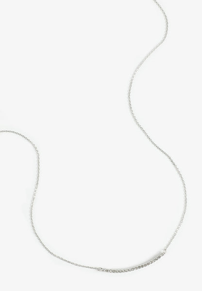 Everyday Layers Silver Rhinestone Bar Necklace