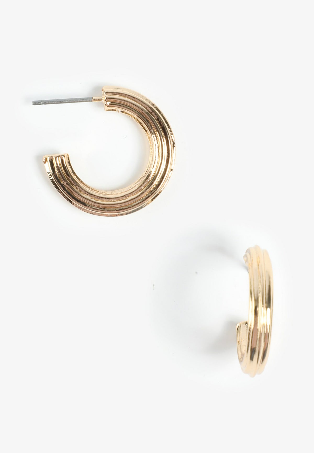 Gold Textured Hoop Earrings