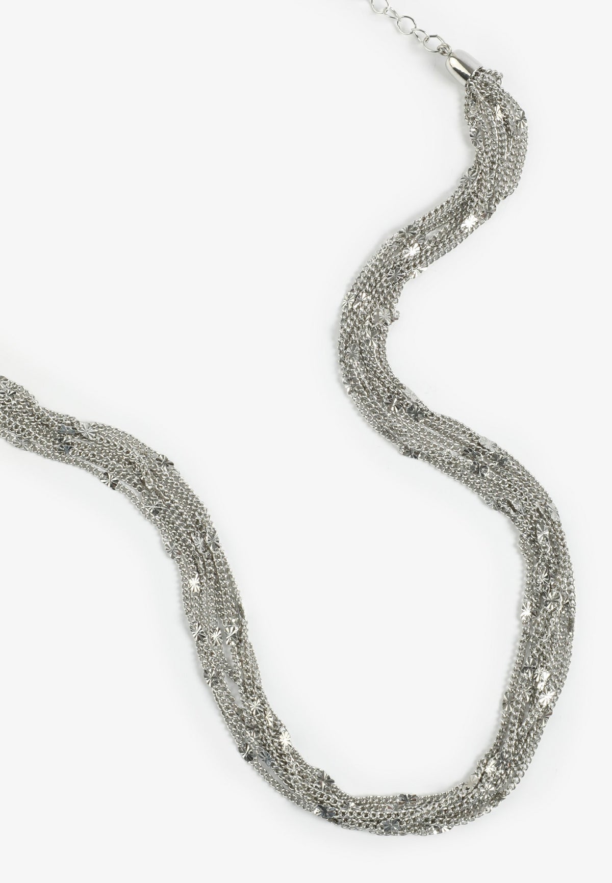 Silver Multi Strand Chain Necklace